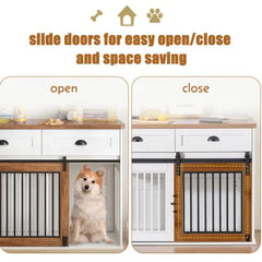 Elegant Stylish Wooden Dog Crate, Cage, Kennel
