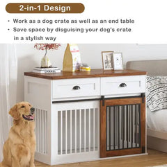Elegant Stylish Wooden Dog Crate, Cage, Kennel