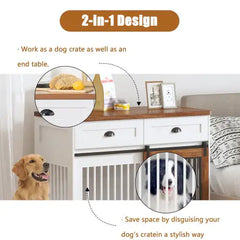 Elegant Stylish Wooden Dog Crate, Cage, Kennel